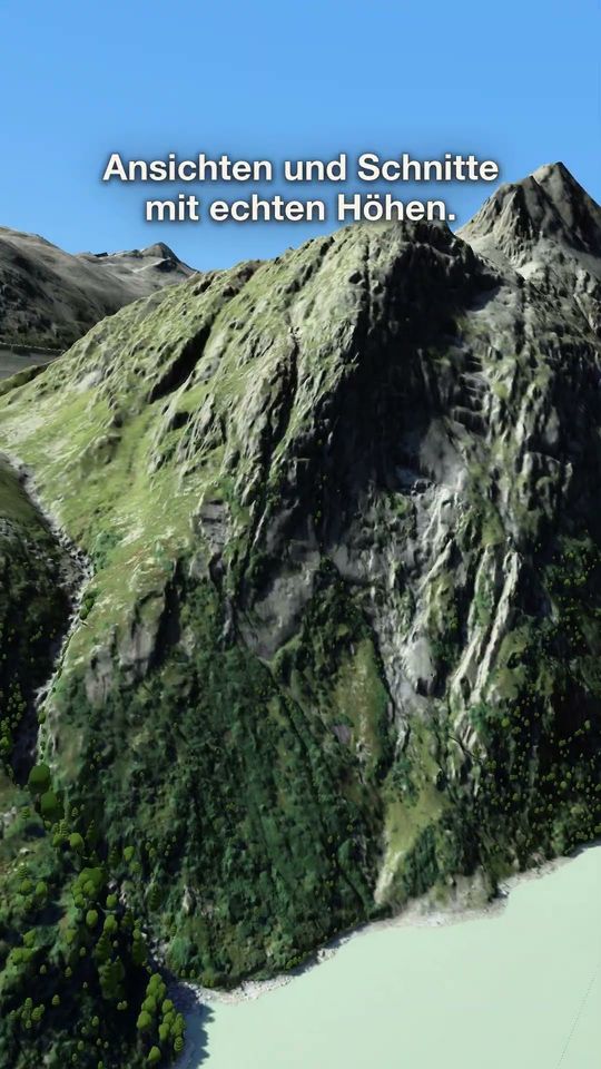 Vorschaubild: Grimselpass in 3D: Ansichten und Schnitte mit echten Höhen, DXF, IFC